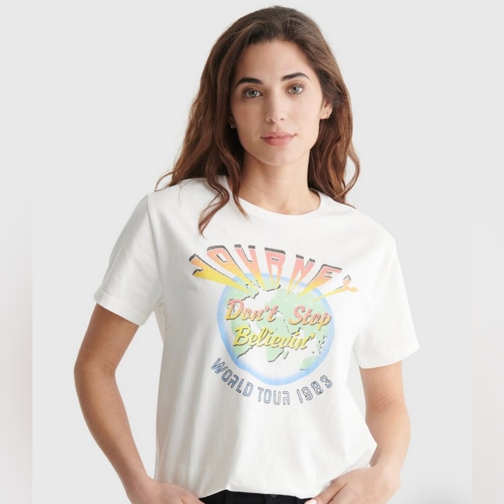 Lucky Brand Journey Us Tour Boyfriend Tee, Size Small